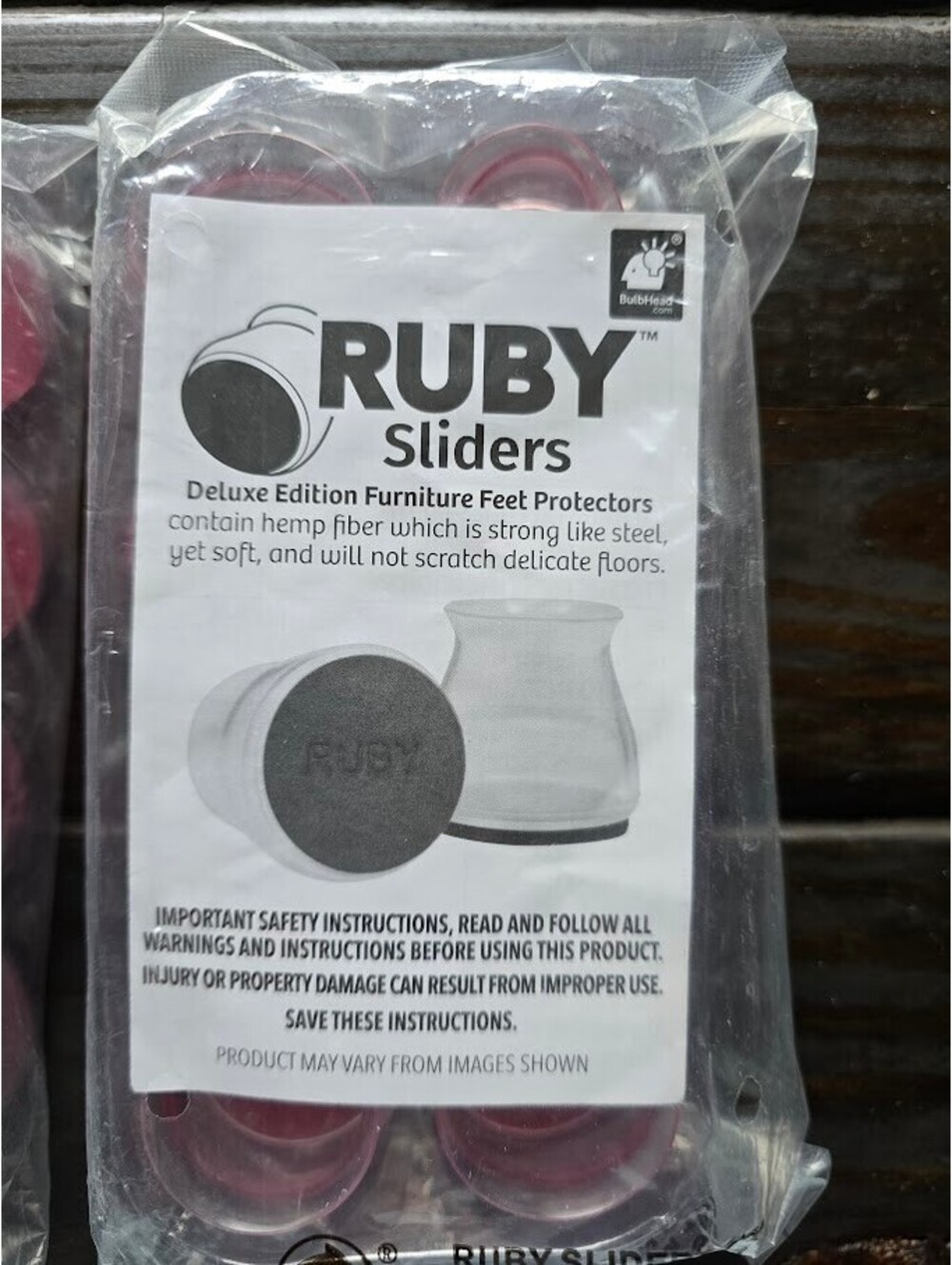 Ruby Sliders DLX Furniture Leg Floor Protectors Set of 2